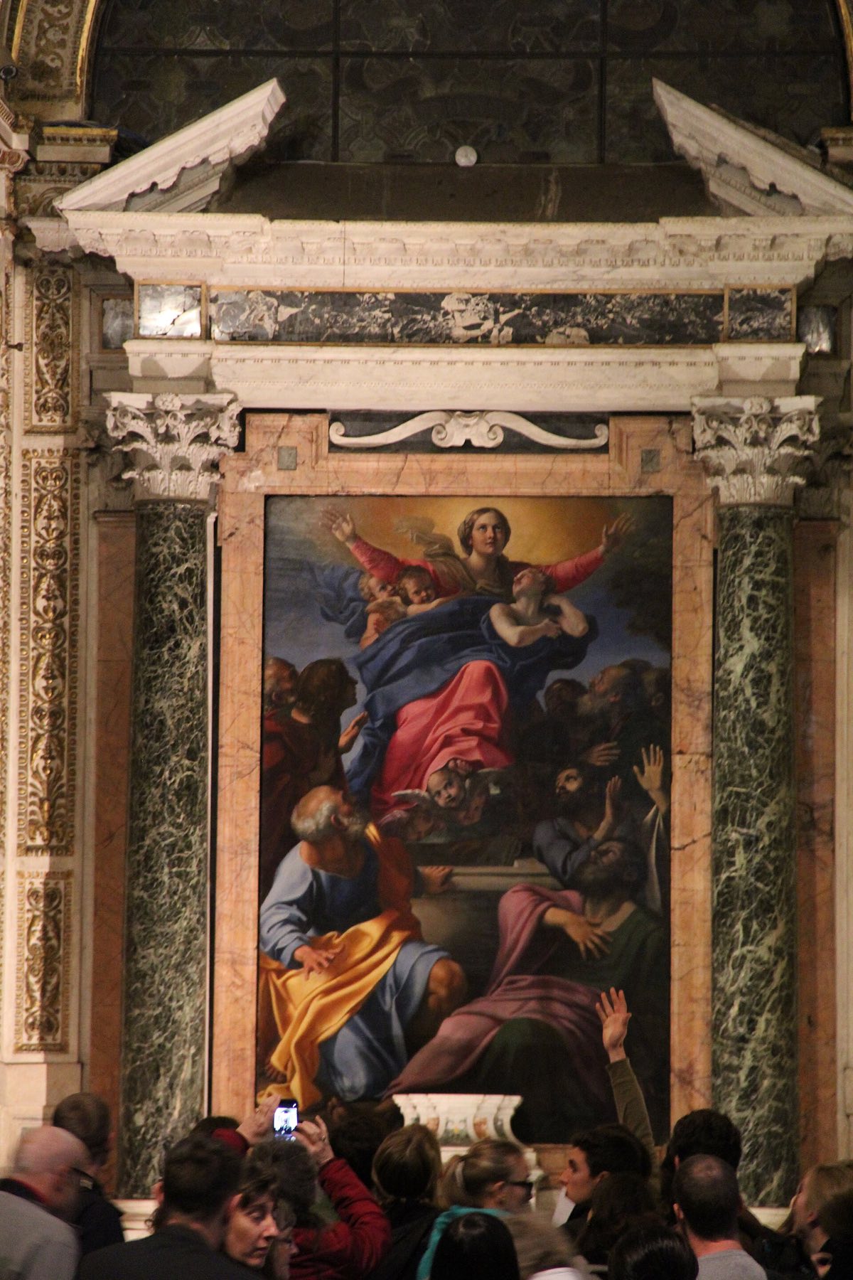 The Assumption of the Virgin by Annibale Carracci, over the altar of the Cerasi Chapel in Santa Maria del Popolo.