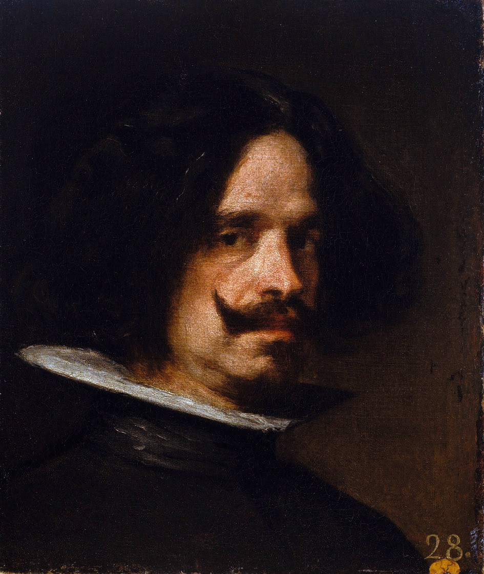 A self-portrait of Velázquez, with dark hair and an upturned moustache.