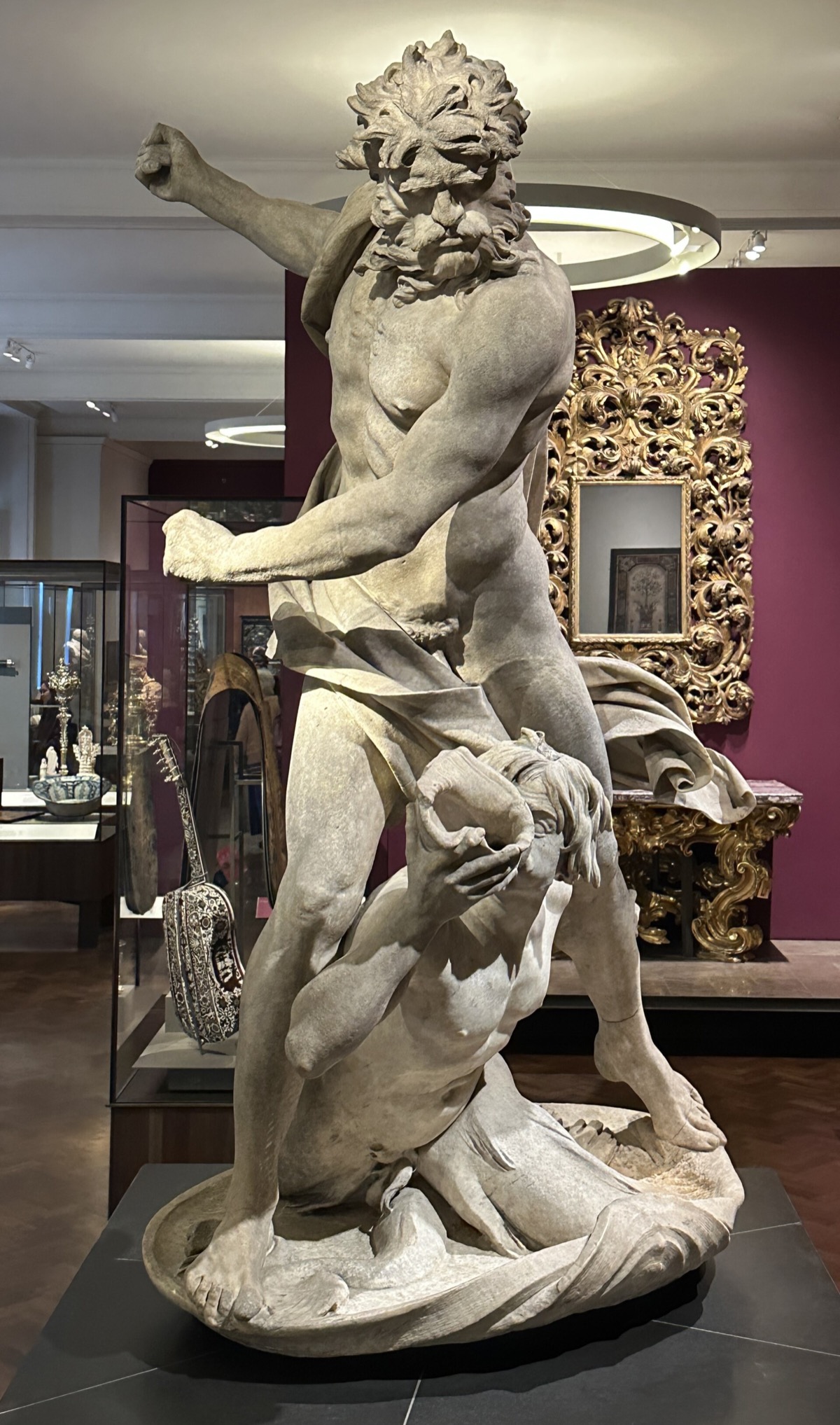 Neptune and Triton, by Bernini, at the Victoria and Albert Museum: the sea god strides forward with his trident above a triton blowing a shell.