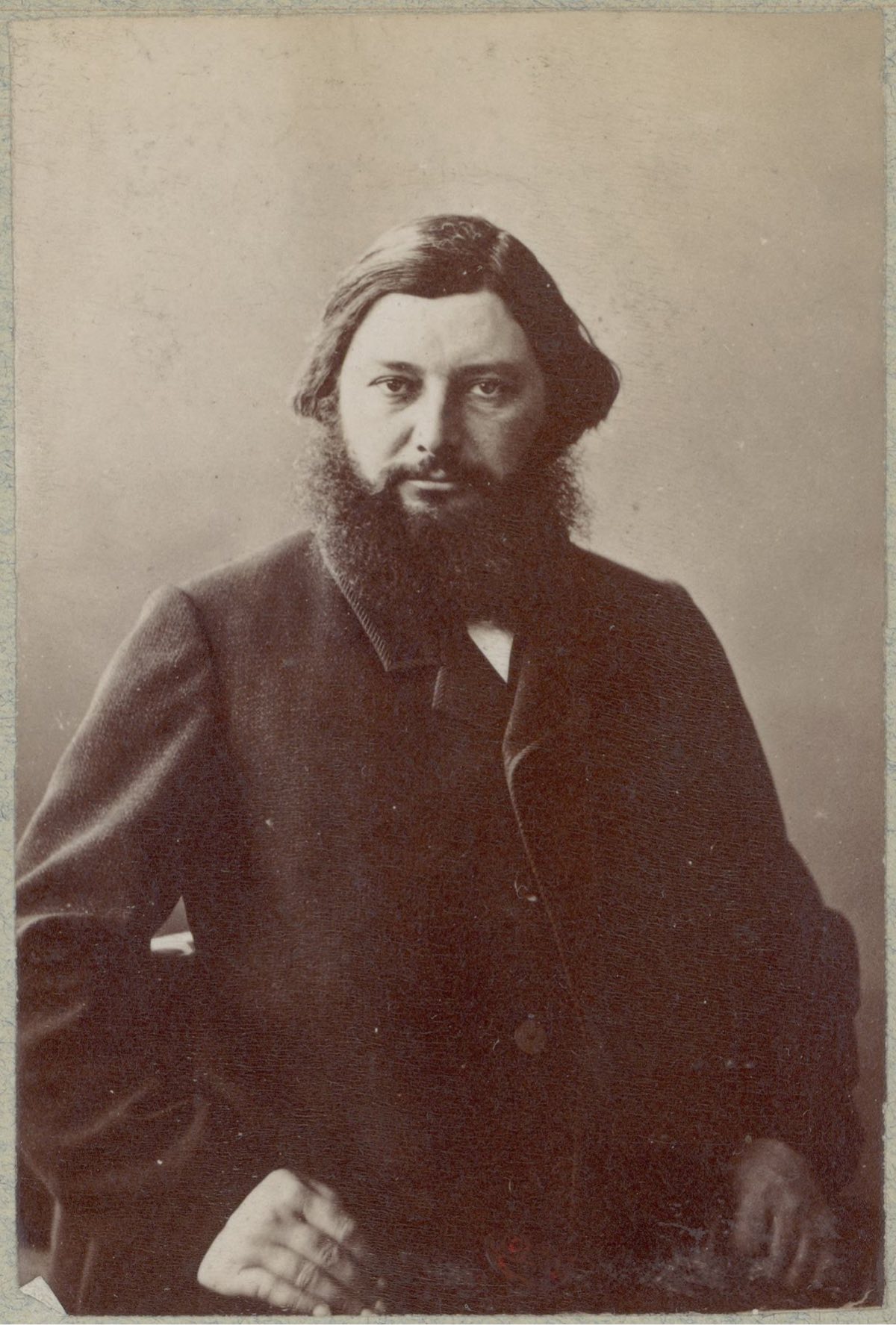 A photograph of Gustave Courbet from the studio of Nadar.