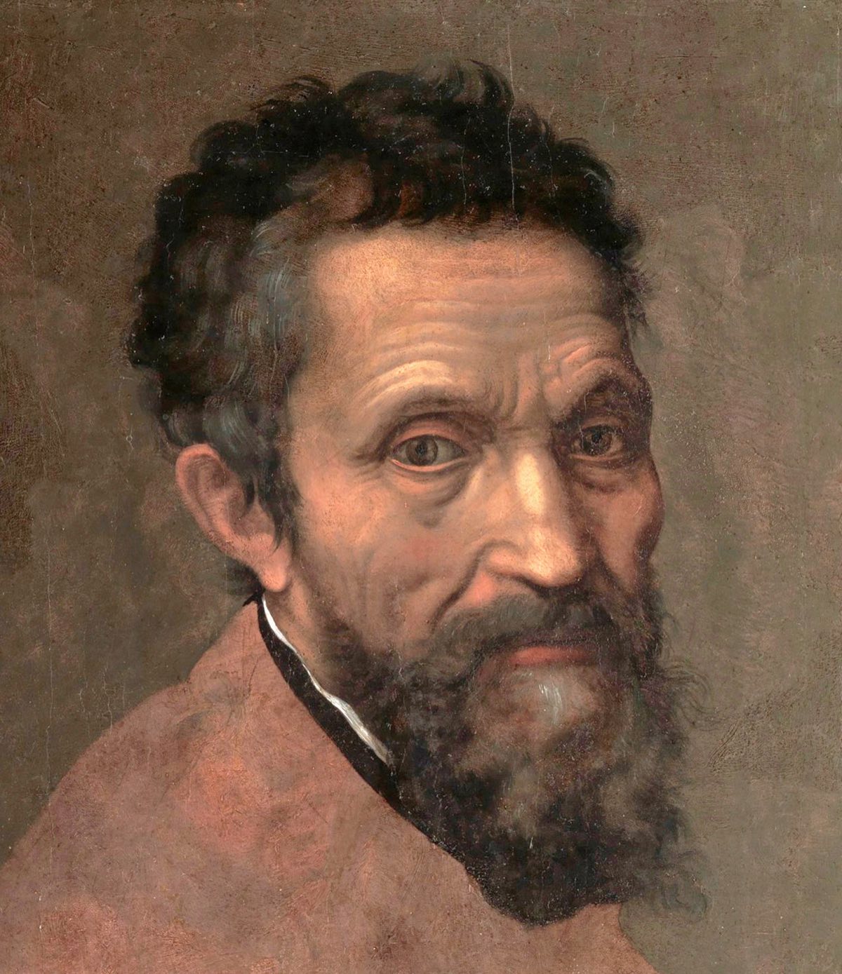 A portrait of Michelangelo in old age, attributed to Daniele da Volterra.