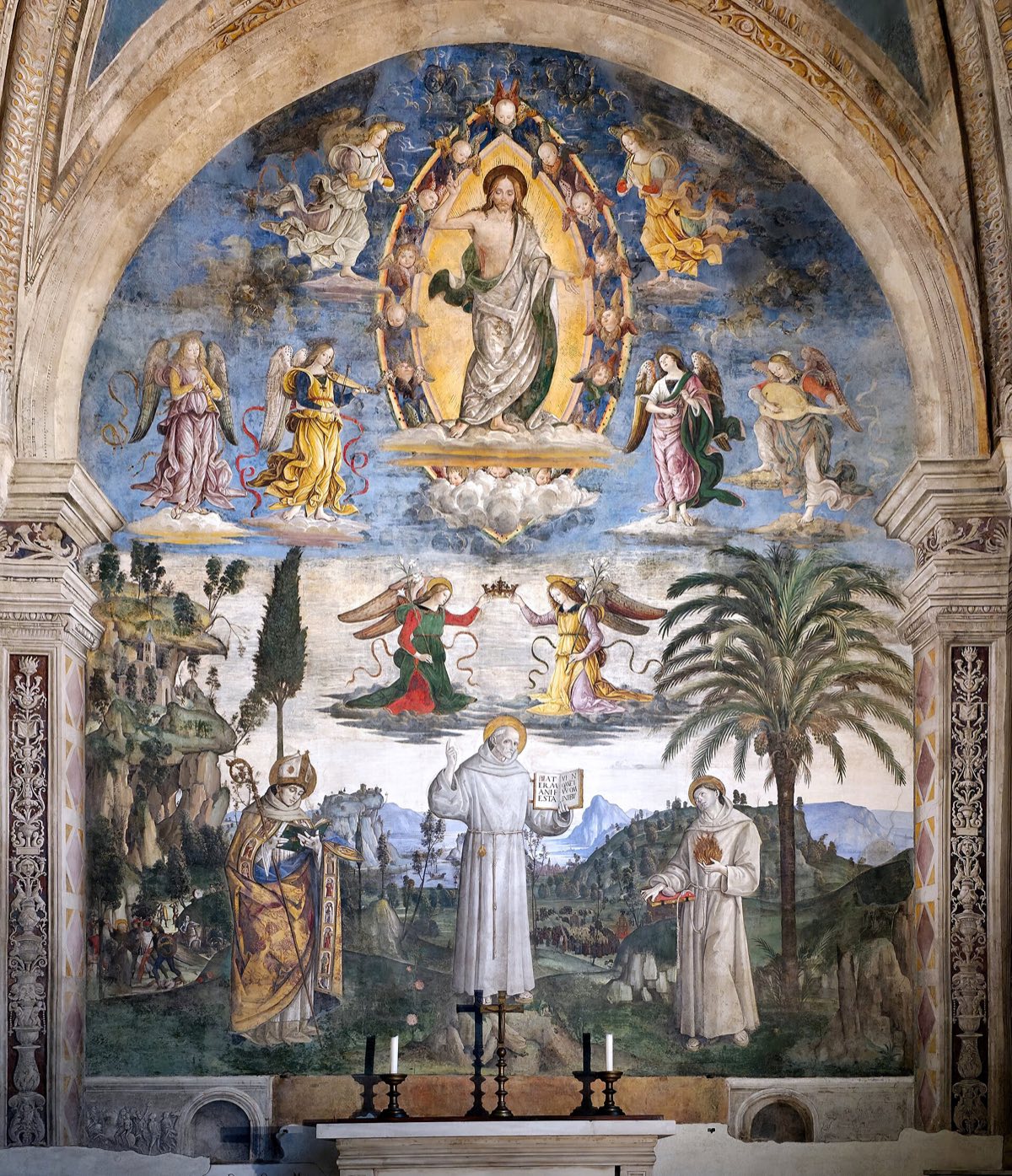 The Bufalini Chapel in Santa Maria in Aracoeli, frescoed by Pinturicchio with the life of St Bernardino.