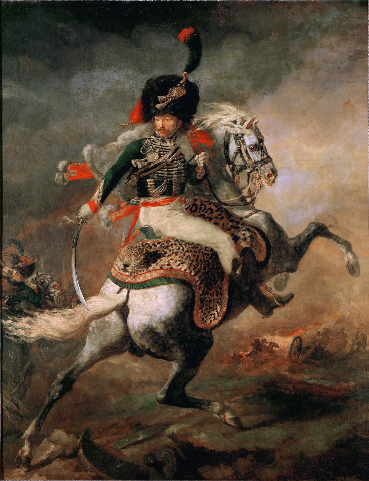 The Charging Chasseur, by Géricault: a cavalry officer turning in the saddle of a rearing horse.