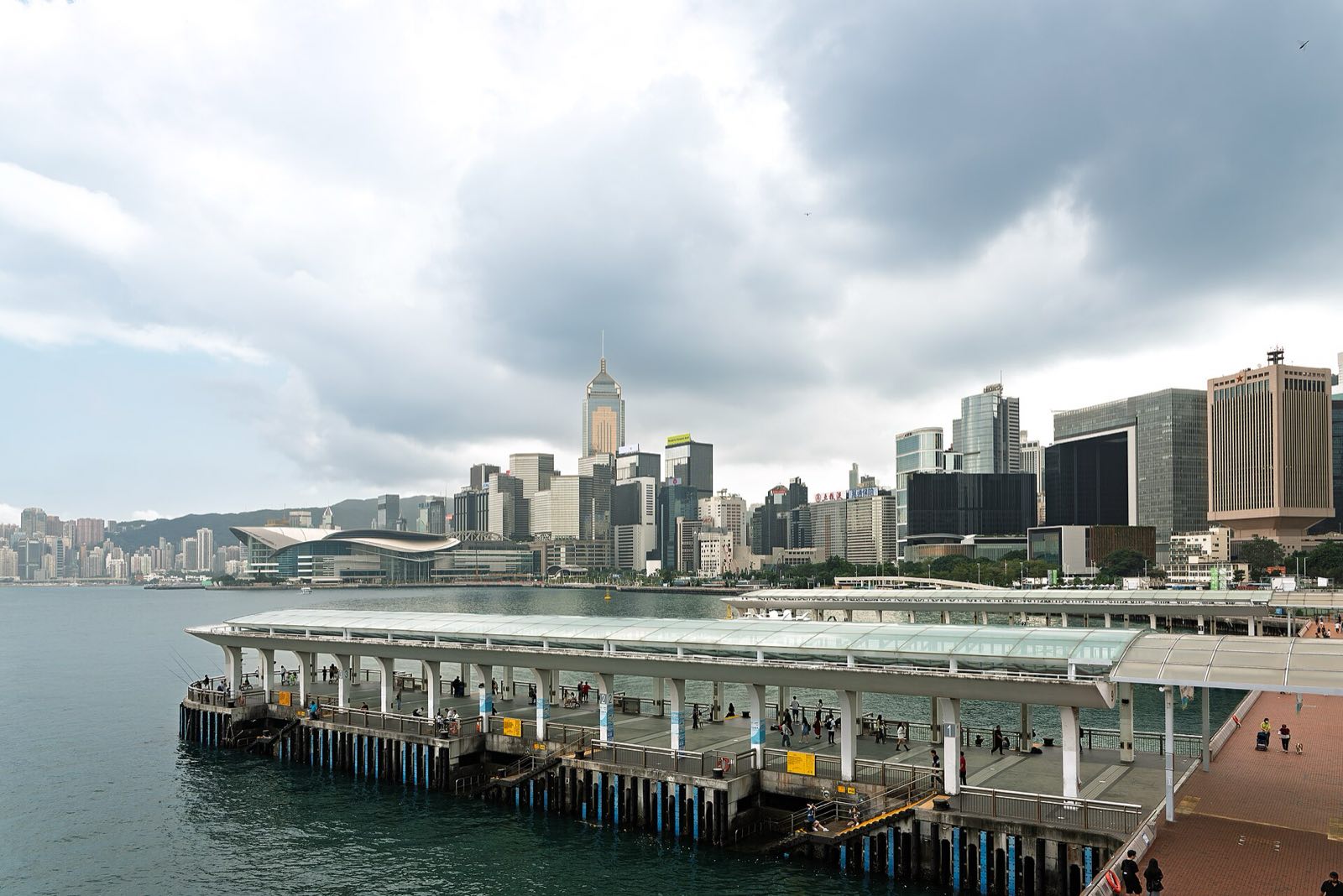 The towers of Hong Kong lined up along the harbour.