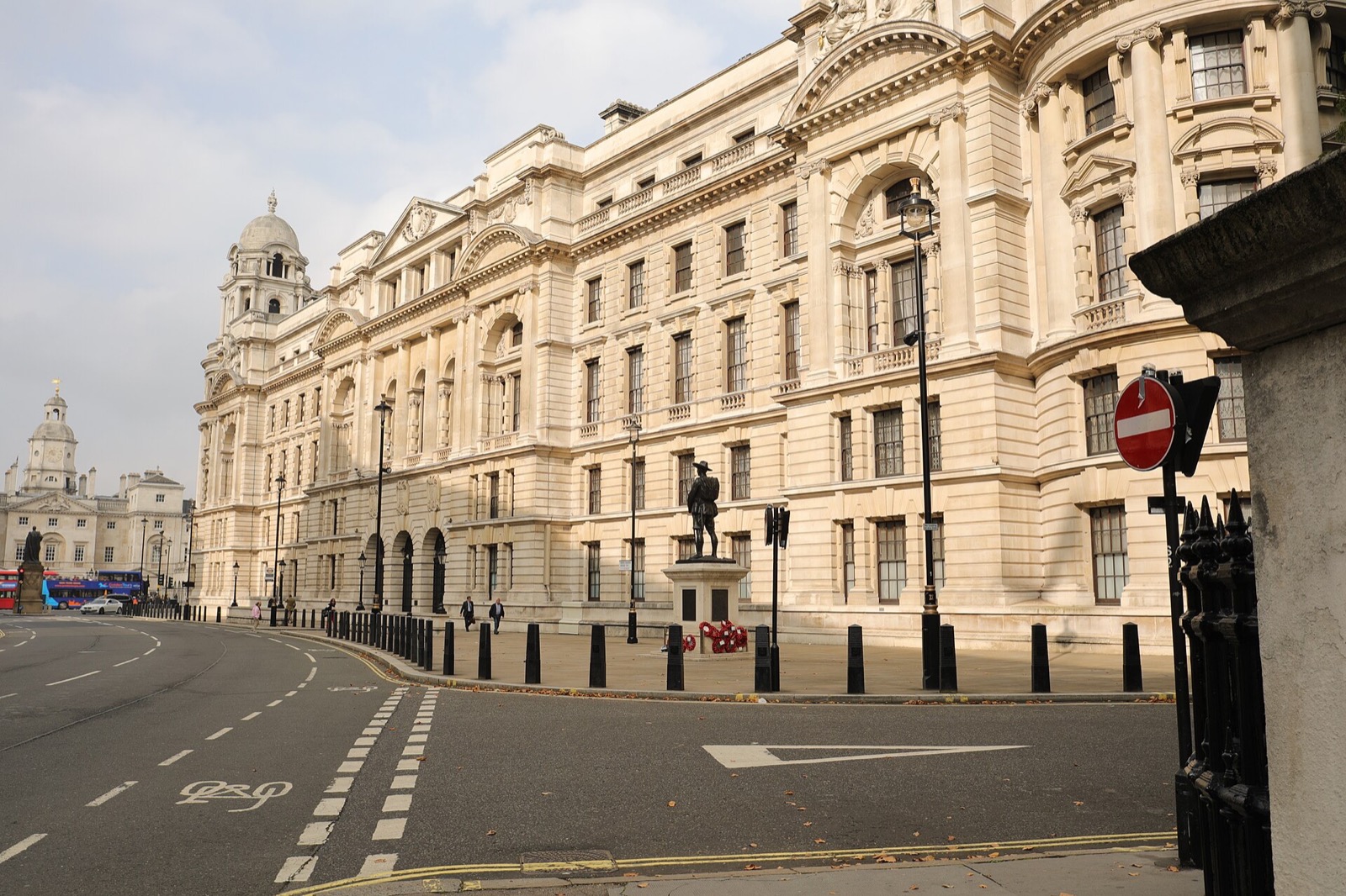 The long front of the Old War Office on Whitehall.
