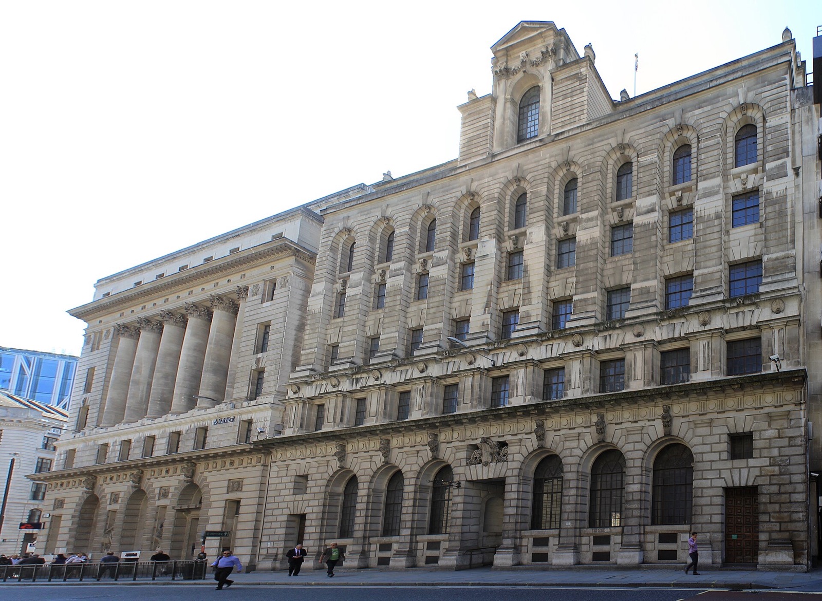 The stone front of the old Midland Bank headquarters, which holds The Ned.