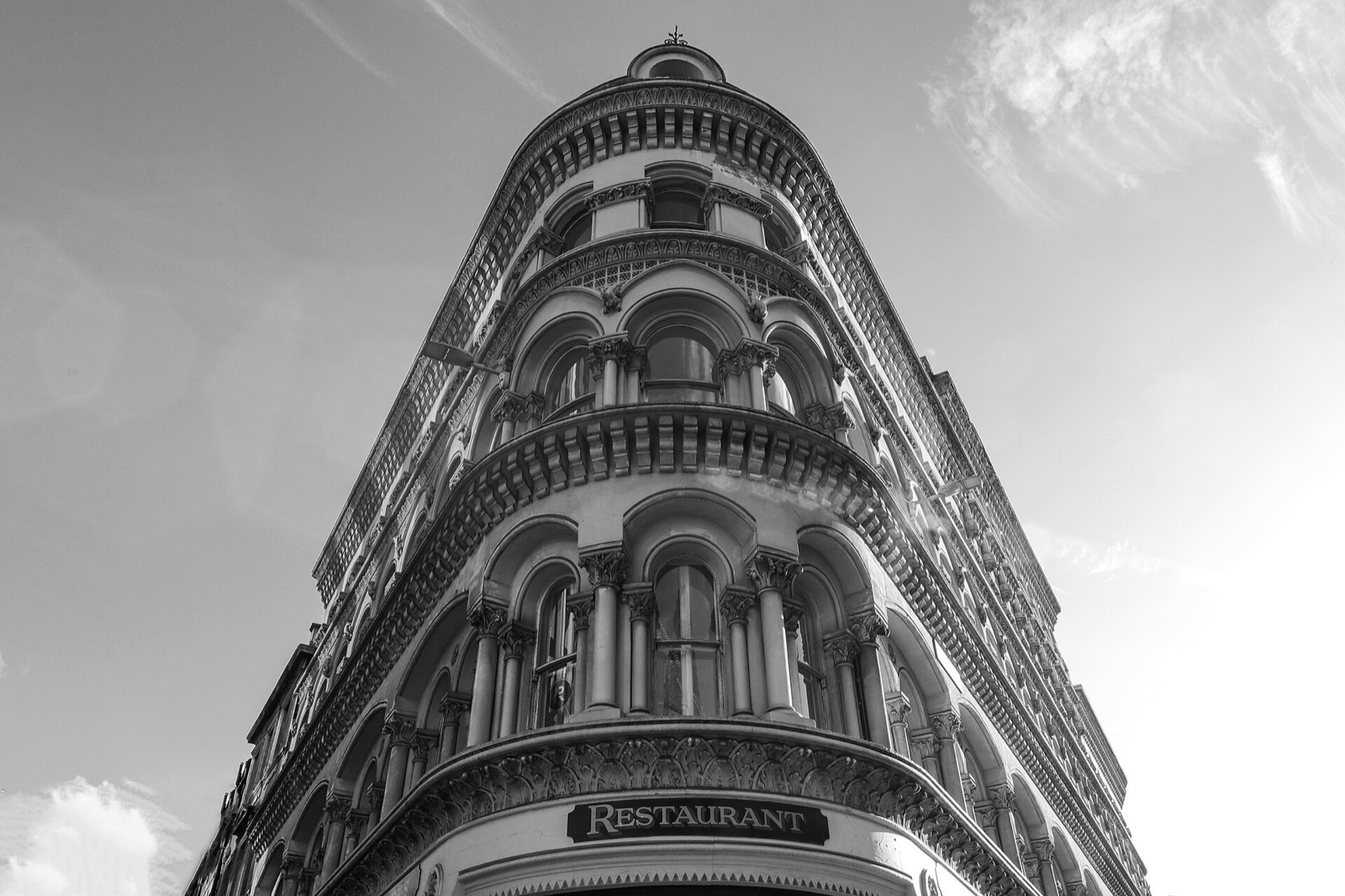 The rounded corner of 39 Queen Victoria Street, the building that holds Sweetings.