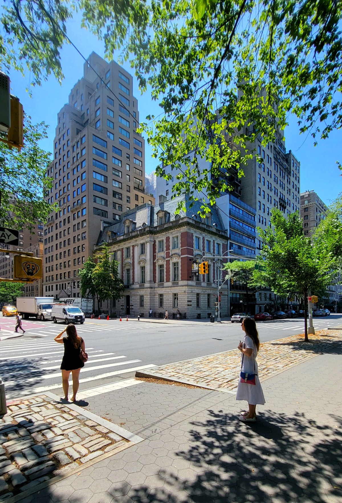 The Neue Galerie, a mansion of stone and brick at the corner of Fifth Avenue and 86th Street.