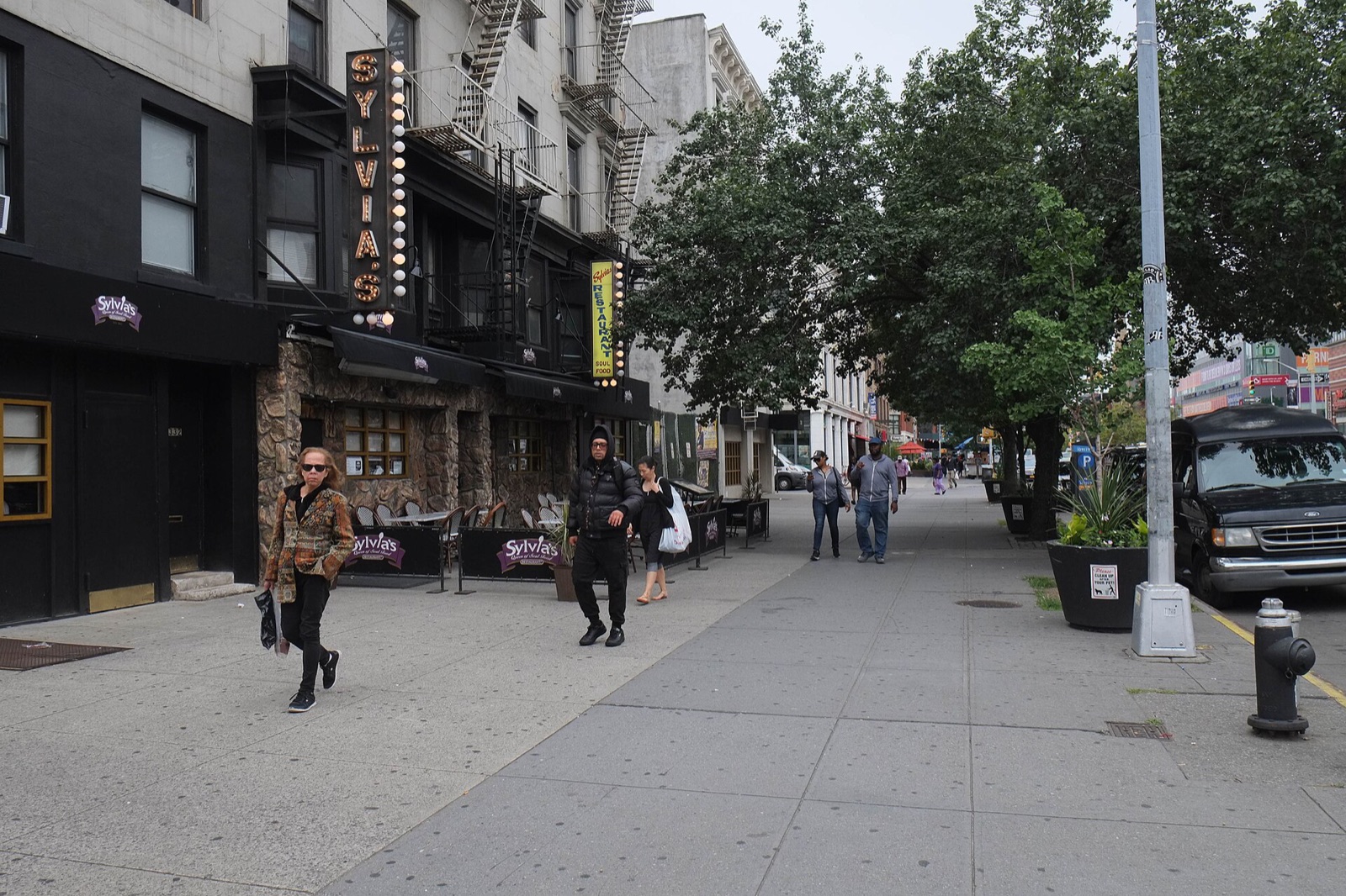 The block of Malcolm X Boulevard where Sylvia's stands.