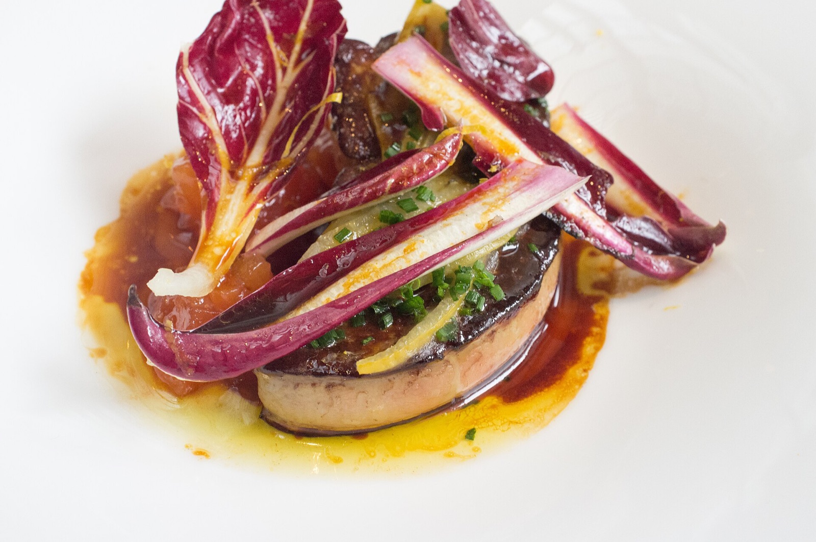 Red endive with a dark glaze at The Modern.