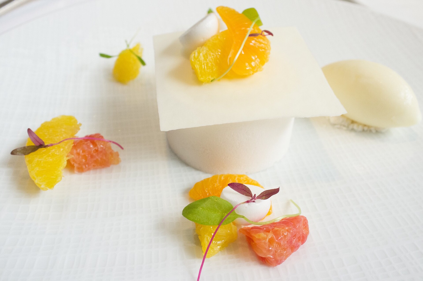 A citrus pavlova at The Modern.