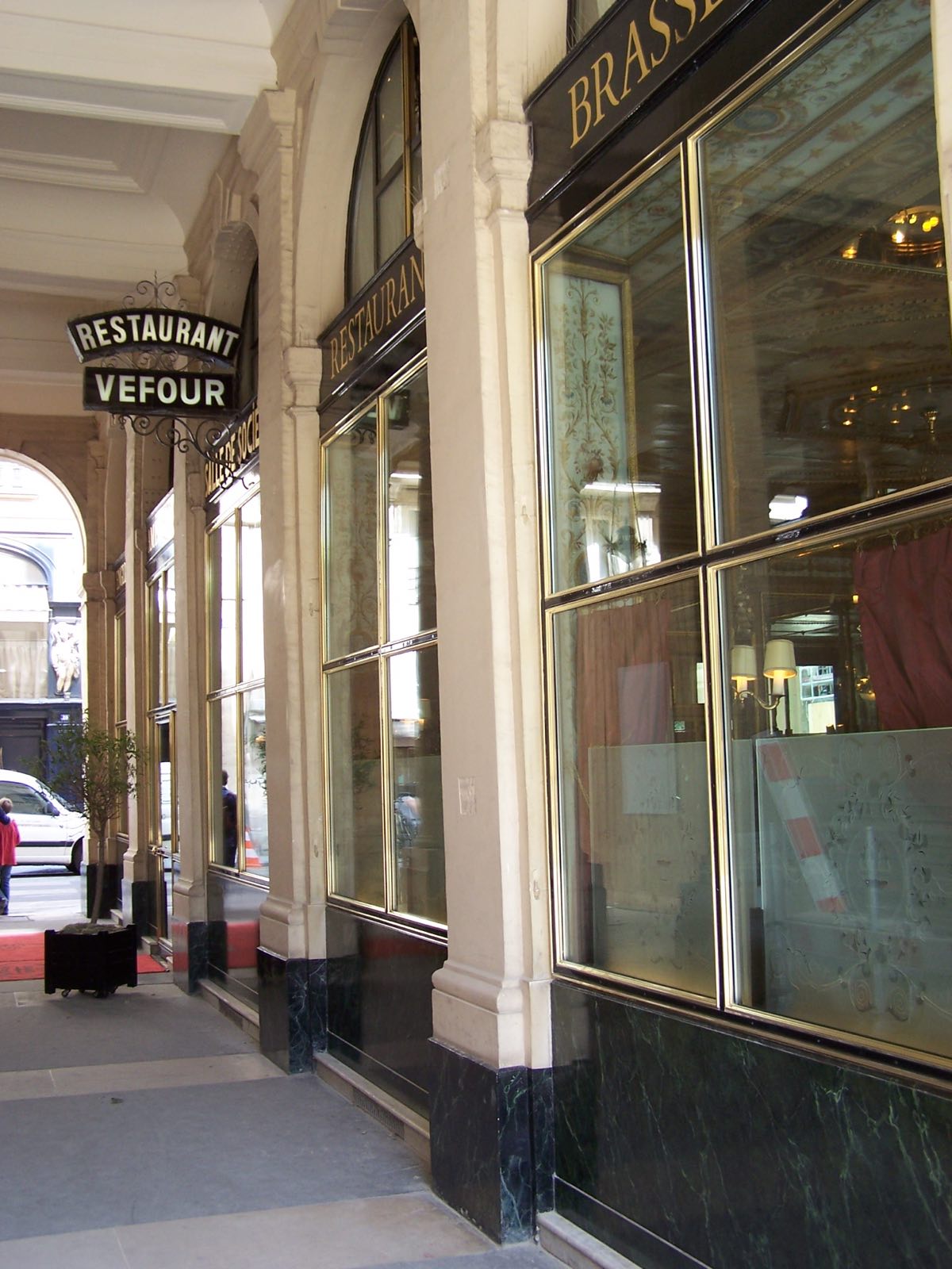 The front of Le Grand Véfour under the arcades of the Palais-Royal.