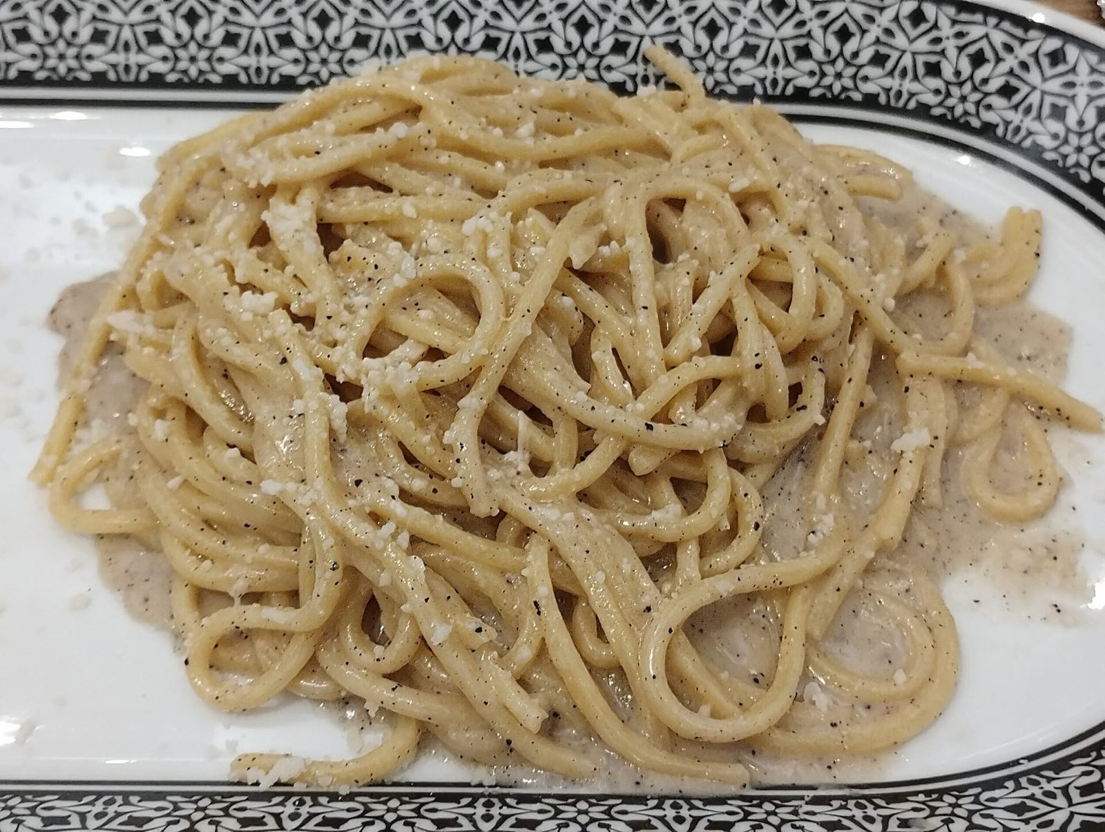 A bowl of pasta cacio e pepe, the dish Felice is known for. Not photographed at the restaurant.