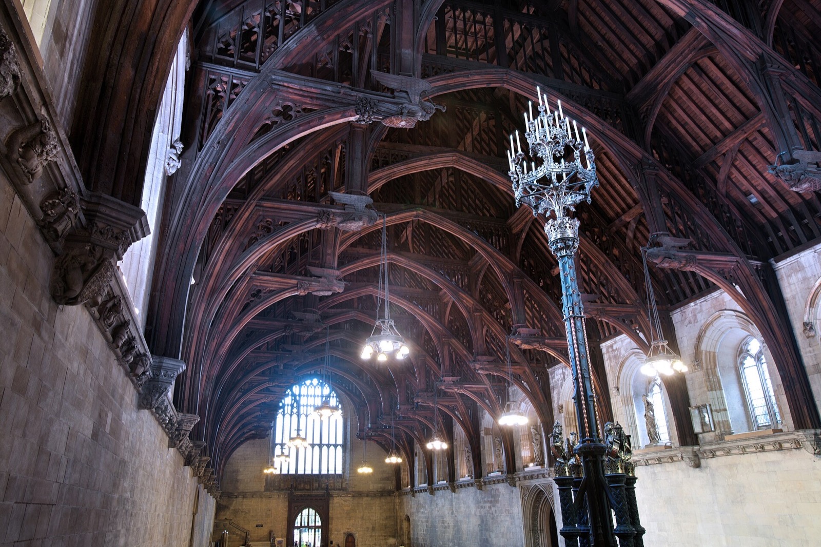 Westminster Hall, with its great oak hammerbeam roof of the fourteenth century.