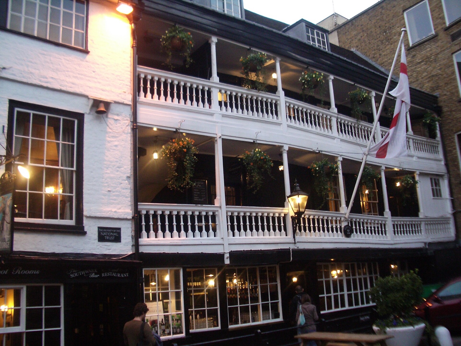 The George Inn in Southwark, with its two tiers of wooden galleries.