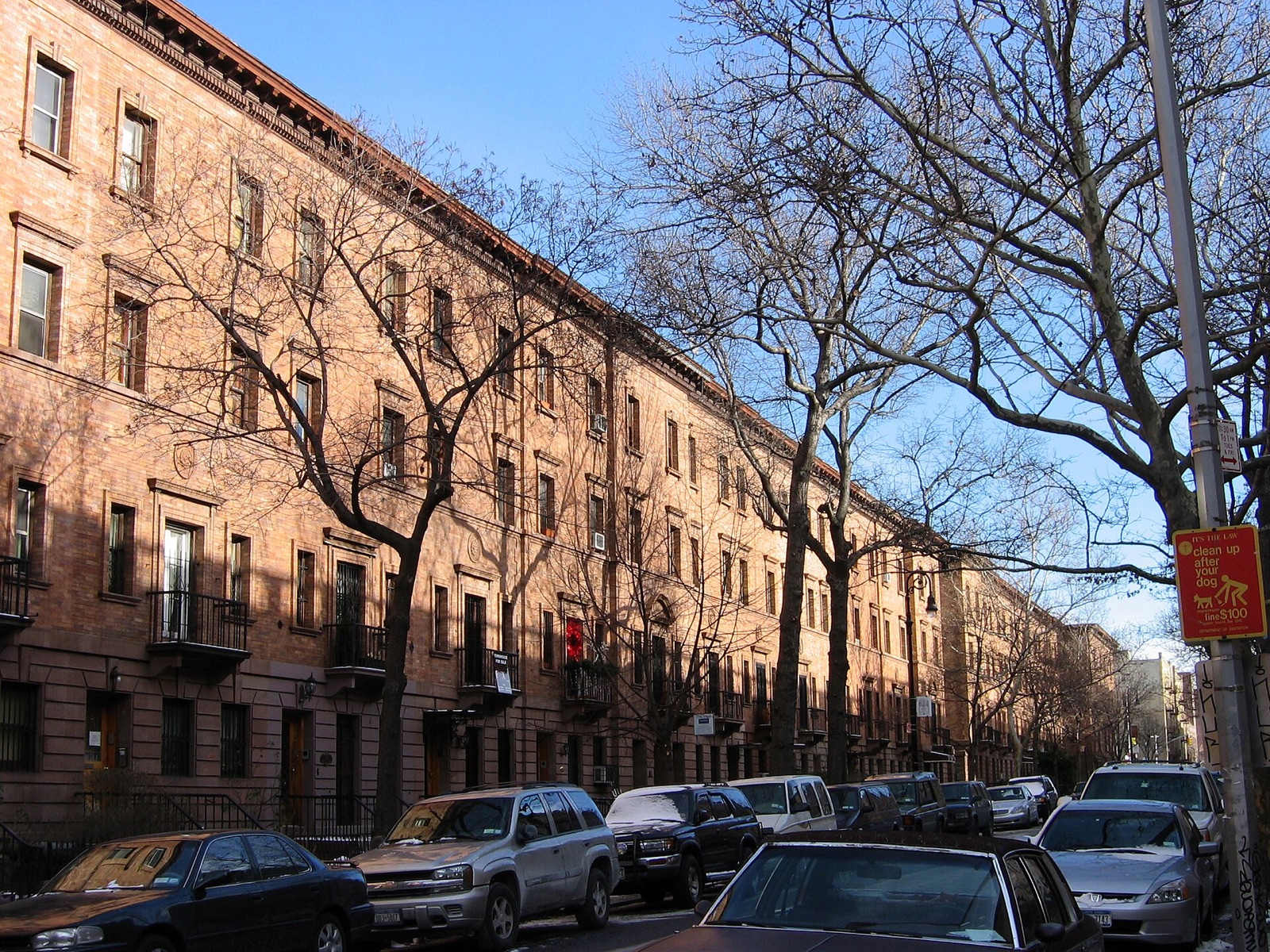 A row of brick houses of the 1890s on West 139th Street, known as Strivers' Row.