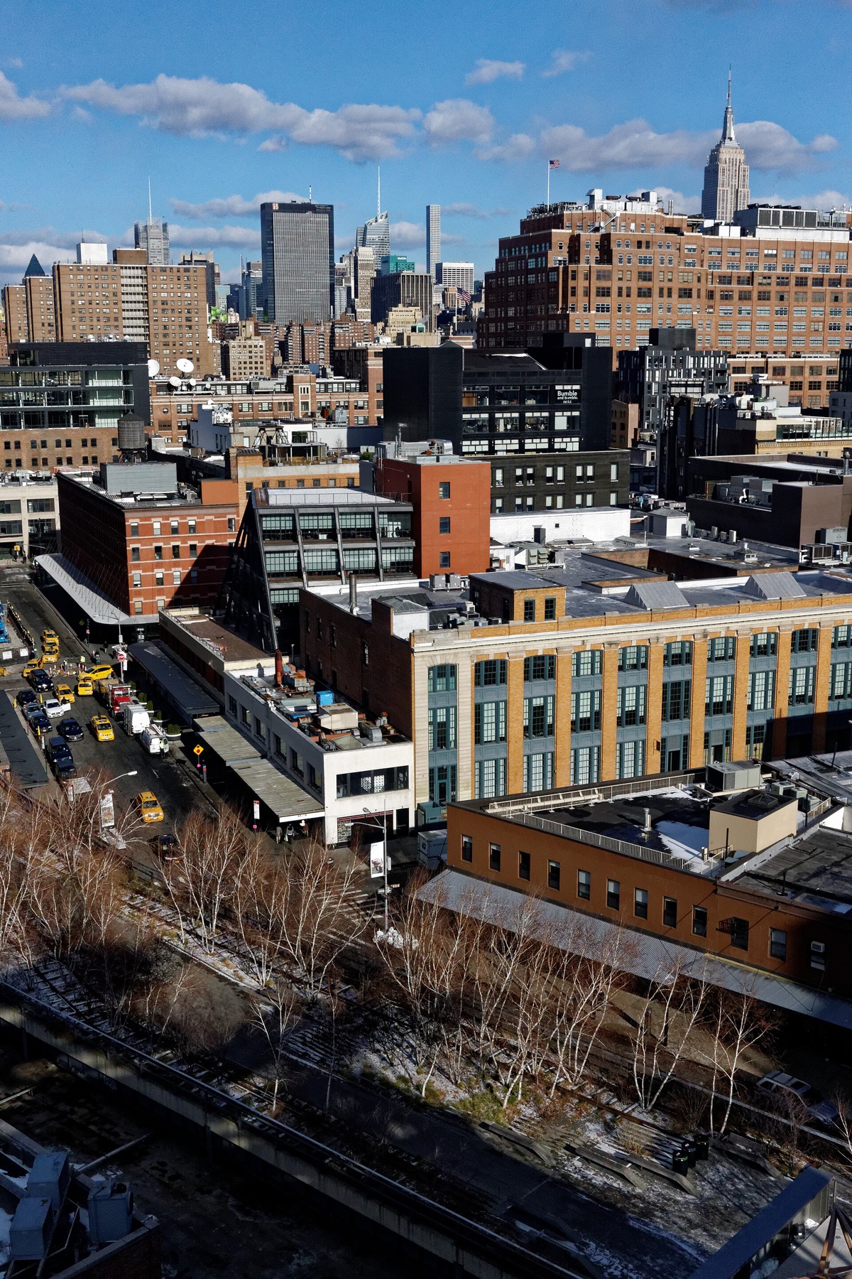 The view east from the Whitney's terraces, over the roofs of the Meatpacking District to the Empire State Building.
